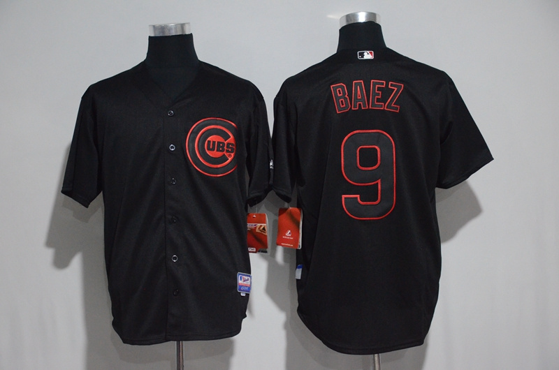 2017 MLB Chicago Cubs #9 Baez black jerseys
